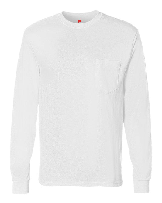 Hanes - Authentic Long Sleeve Pocket T-Shirt - 5596