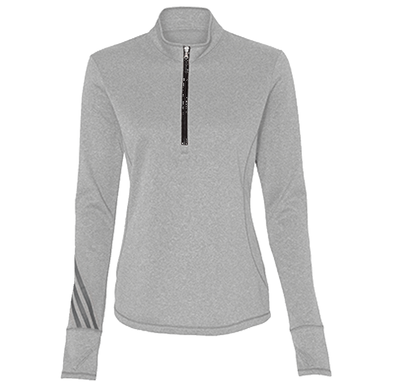 Customizable Adidas Ladies Terry Heather Quarter Zip Performance Pullover