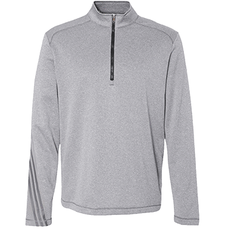 Customizable Adidas Men's Terry Heather Performance Quarter Zip Pullover