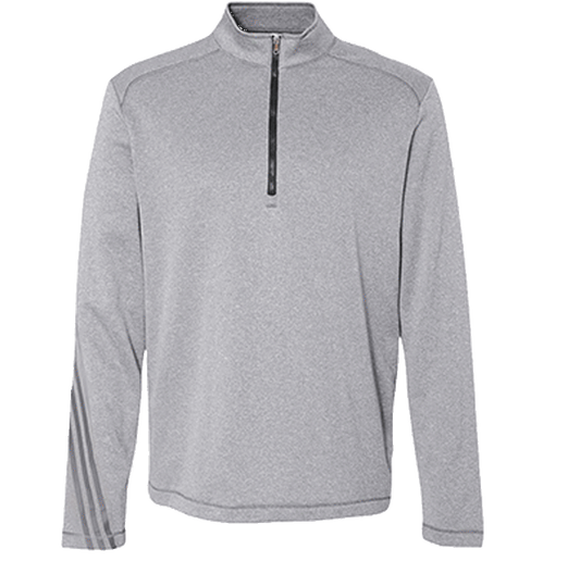 Customizable Adidas Men's Terry Heather Performance Quarter Zip Pullover