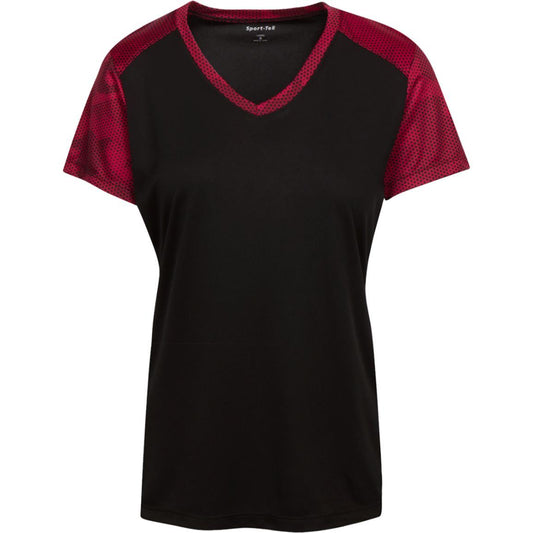 Sport-Tek Ladies' CamoHex Colorblock T-Shirt