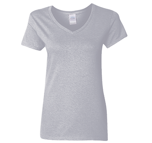 Customizable Gildan Ladies V-Neck Short Sleeve T-Shirt