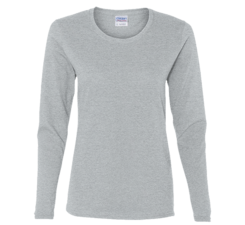 Customizable Gildan Ladies Cotton Long Sleeve T-Shirt