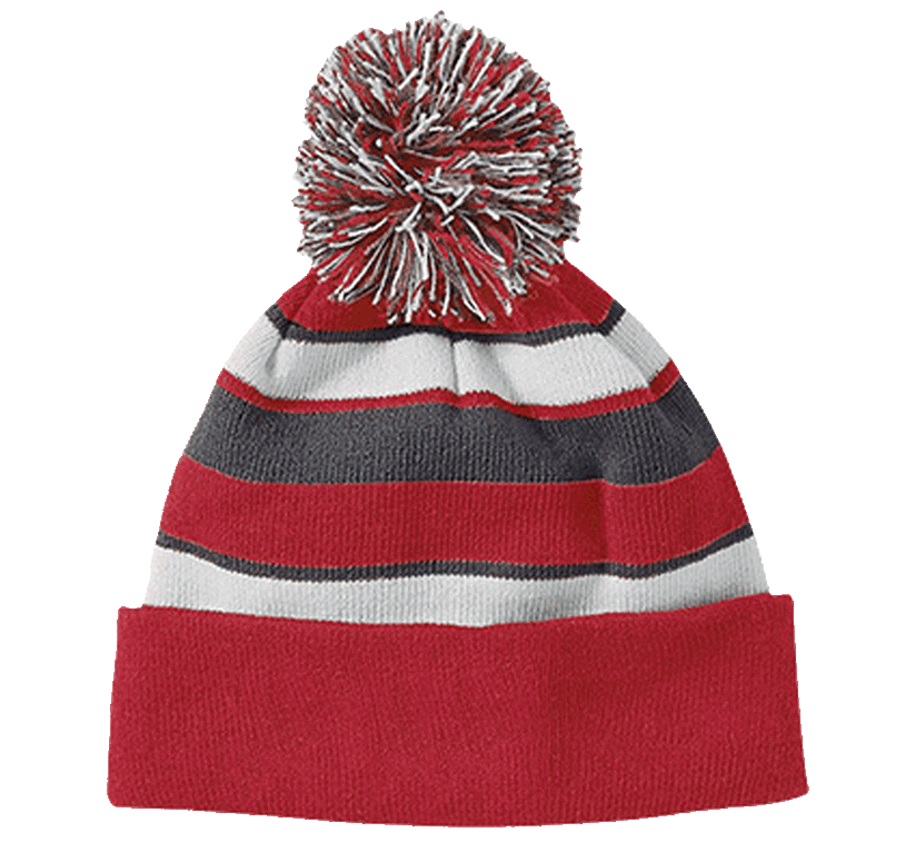 Customizable Holloway Striped Beanie with Pom