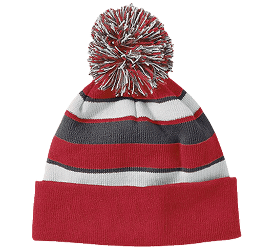 Customizable Holloway Striped Beanie with Pom